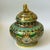 Mid 20th Century Vintage Cloisonné Enamel Lidded Jar – Gilt Ground With Lion Finial, Floral Motif For Sale - Image 5 of 9