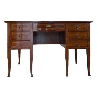 Biedermeier Secretary Desk in Walnut Veneer, 1980s For Sale