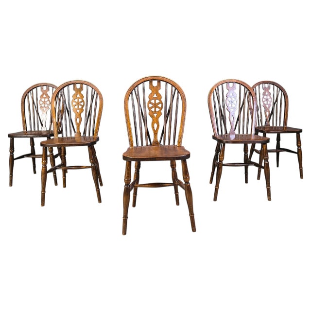 Vintage Dining Chairs from Ercol, 1950s, Set of 5 For Sale - Image 11 of 11