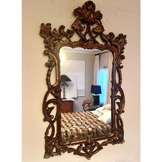 Wood Hand Carved Italian Wood Mirror For Sale - Image 7 of 12