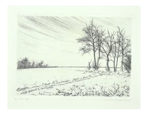 André Roland Brudieux, Landscape, Etching, 1970s