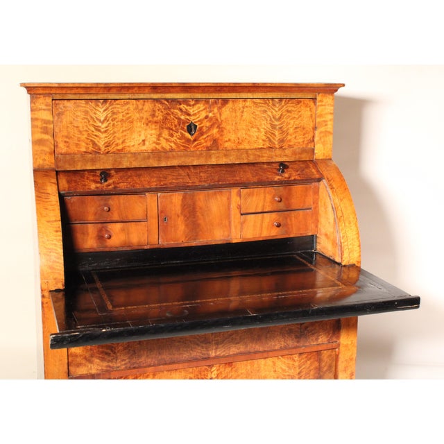 Wood Biedermeier Birch Cylinder Desk For Sale - Image 7 of 13