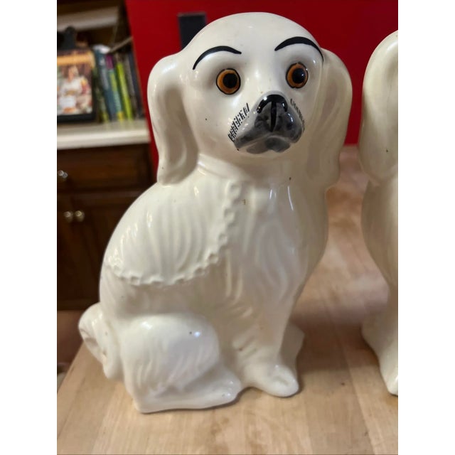 American Pair of Vintage Decorated Staffordshire Dogs, Circa 1930's For Sale - Image 3 of 15