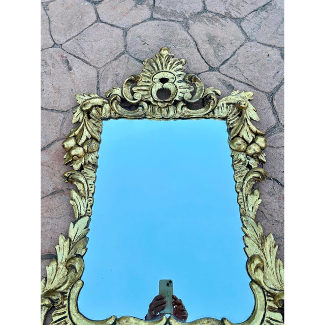 1940s Gilt Plaster Wall Mirror in Baroque Style, Mid-20th Century For Sale - Image 5 of 8