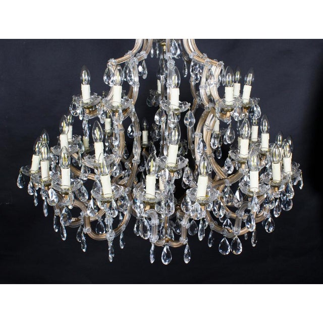Antique English 41 Light Ballroom Crystal Chandeliers, 1920s, Set of 2 For Sale - Image 4 of 15