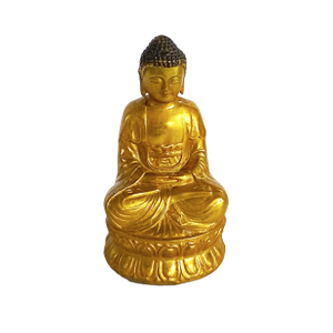 Vintage Gilt Bronze Meditating Serenity Calming Buddha 4.5" H