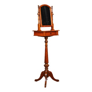 Gründerzeit Shaving Mirror in Walnut, Late 19th Century For Sale