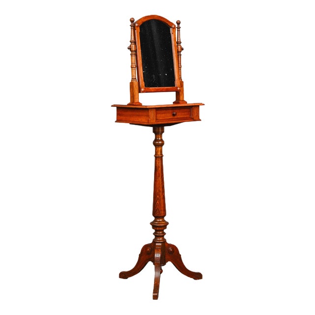 Gründerzeit Shaving Mirror in Walnut, Late 19th Century For Sale