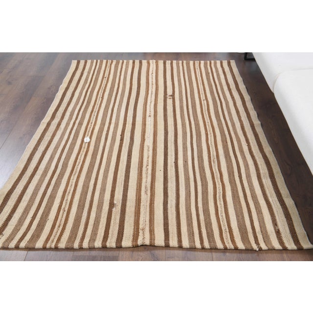 Vintage Turkish Hand-Knotted vintage rug is a semi-antique vintage kilim area rug.'70s Eastern region of Turkey's unique...