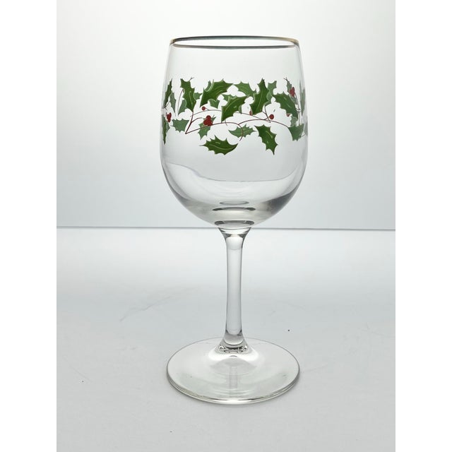 Lenox Lenox “Holiday” 12 Wine Water All Purpose Glasses For Sale - Image 4 of 5