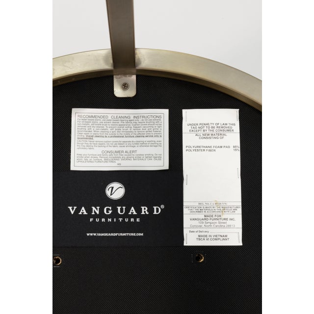 Metal Set of 3 Vanguard Furniture Cream Upholstered Counter Stools With Brass Base For Sale - Image 7 of 8