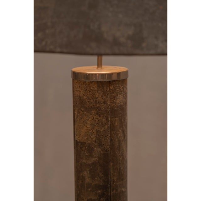 Gray Large Architectural Cork Table Lamp, 1970s For Sale - Image 8 of 12