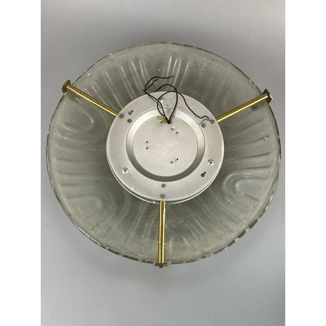 Mid-Century Modern Ice Glass Plafoniere Flush Mount from Hillebrand Lighting, 1960s For Sale - Image 3 of 12