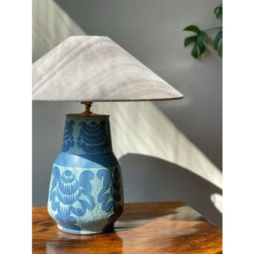 Blue Table Lamp by Josef Ekberg for Gustavsberg, 1890s For Sale - Image 8 of 9