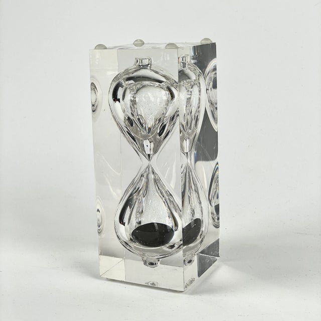 1970's Floating Hourglass in Lucite Sculpture Attributed To Pierre ...