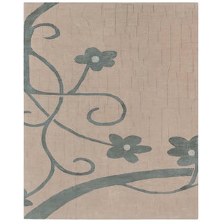 Contemporary Hand-Knotted Wool & Silk Rug by Doris Leslie Blau For Sale