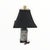 Antique Chinese Republic Period Famille Rose Four Seasons Porcelain Lamp Black Pagoda Shade and Celluloid Rose Finial Vase...