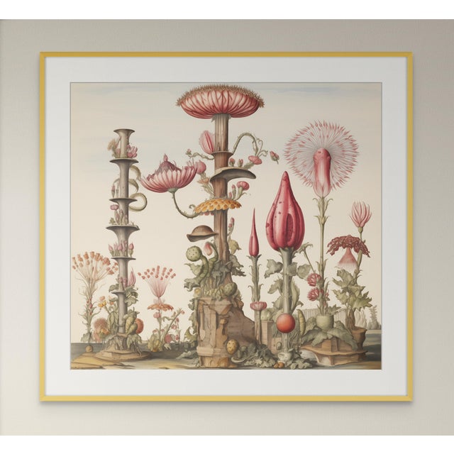 2020s 29' X 31' - 'Hortus Incredibilis' # 14 - Original Botanical Floral Print in High-End Custom Gilt Wood Frame For Sale - Image 5 of 5