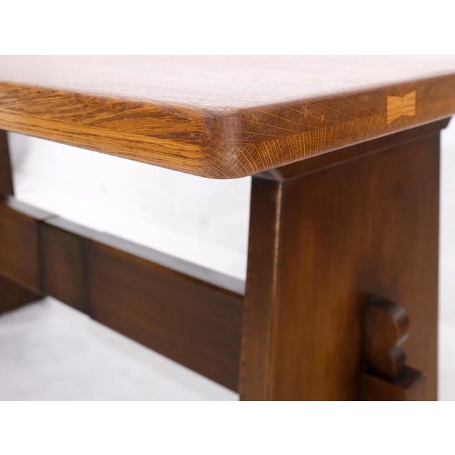 Arts & crafts solid oak library dinign table by L.& J.G. Stickley.