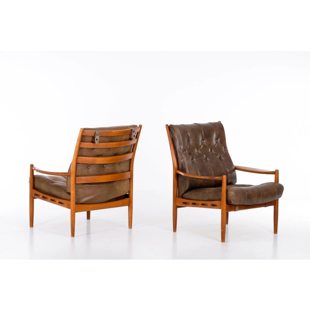 1960s Set of Läckö Easy Chairs attributed to Ingemar Thillmark, 1960s For Sale - Image 5 of 10