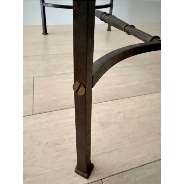 Circa 1925 Neoclassical Revival Wrought Iron and Marble Portrait Medallion Console Table For Sale - Image 9 of 17