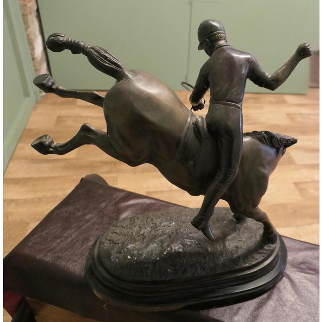 1930s French Artist, Polo Player on Horse Back, 1930, Bronze For Sale - Image 5 of 8