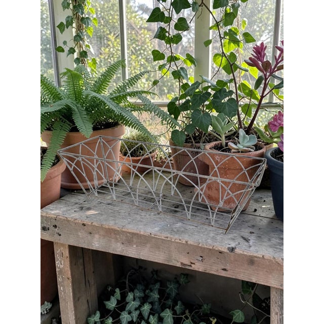 This Vintage Large Gothic Black Wire Cathedral Arch Planter Window Box is a unique and stylish addition to any room. Made...
