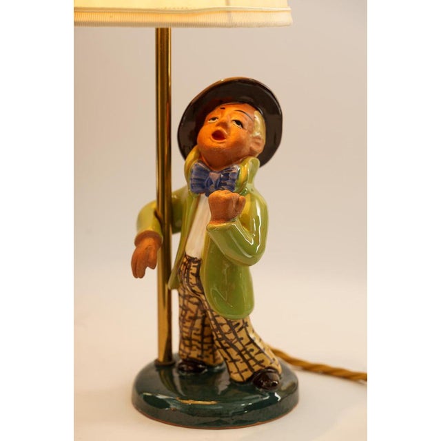 Ceramic Lamp with Fabric Shade, 1950s For Sale - Image 16 of 18