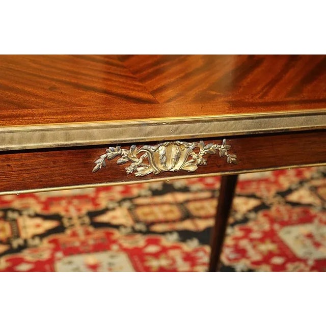 Wood 1920s French Louis XV Bronze Mounted Kingwood & Mahogany Writing Table For Sale - Image 7 of 12