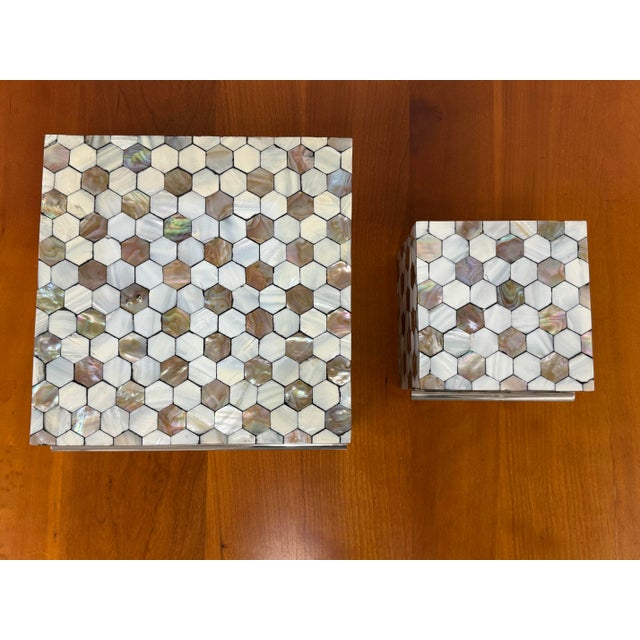 Global Views Mother of Pearl Boxes, Set of Two For Sale In San Francisco - Image 6 of 12