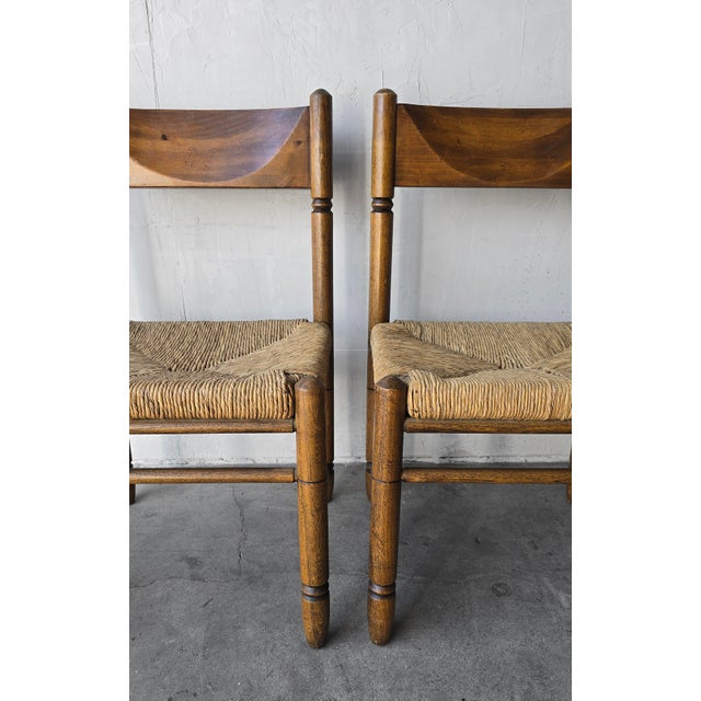 Vintage French Style Rush Seat Dining Chairs - Set of 4 For Sale - Image 9 of 15
