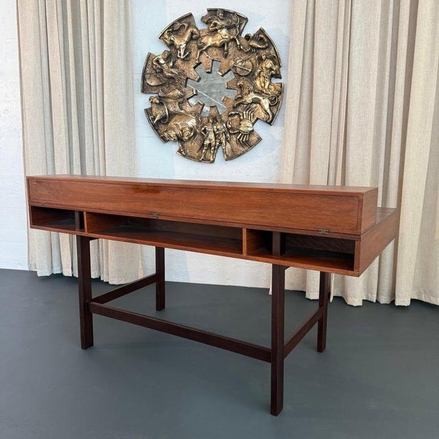 1960s Scandinavian Modern Rosewood Flip-Top Writing Desk by Peter Løvig Nielsen For Sale - Image 11 of 12