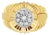 Presidential Style Diamond Cluster Ring .50cttw 14k Yellow Gold, Size 4 For Sale