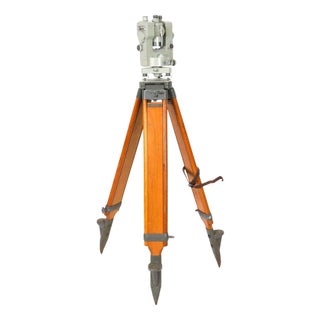 Vintage Theo 010 Theodolite with Tripod and Case by Carl Zeiss, Set of 2 For Sale