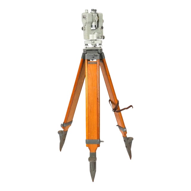 Vintage Theo 010 Theodolite with Tripod and Case by Carl Zeiss, Set of 2 For Sale