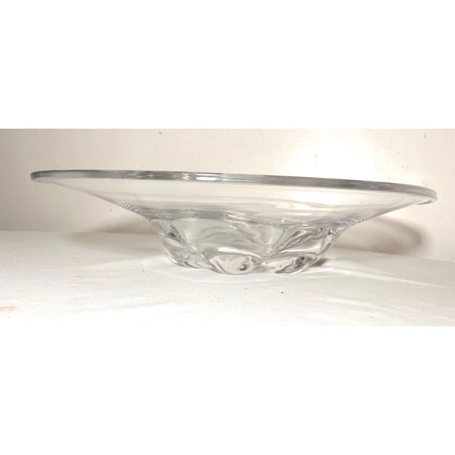 1990s Large High Quality Vintage Hand Blown Orrefors Clear Glass Centerpiece Oval Bowl For Sale - Image 5 of 13