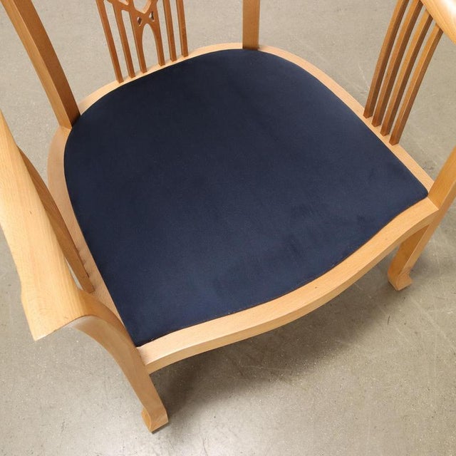 Wood Vintage Giorgetti Armchair in Velvet & Beech, Italy, 1980s For Sale - Image 7 of 11