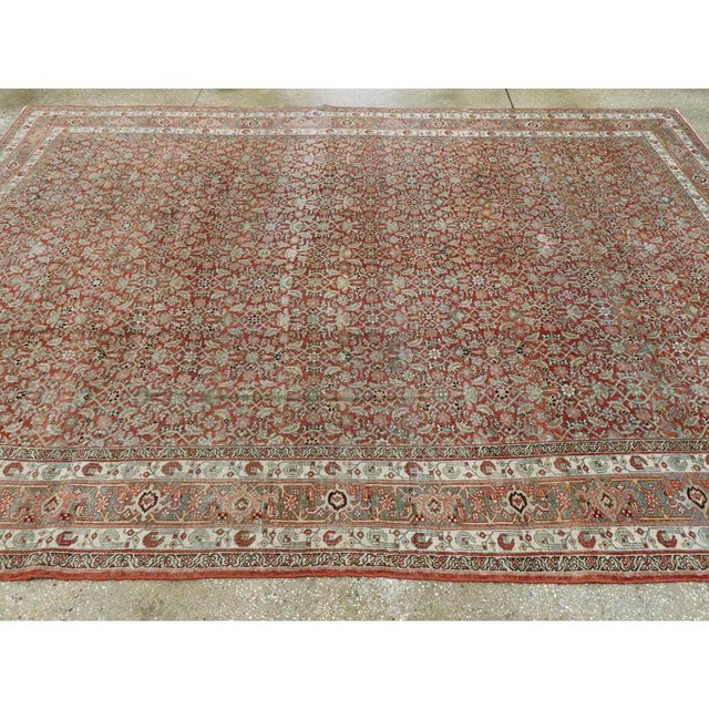 Brick Red Galerie Shabab Collection Early 20th Century Persian Bidjar Room Size Carpet For Sale - Image 8 of 10