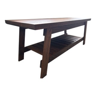 Handcrafted Red Oak Coffee Table For Sale
