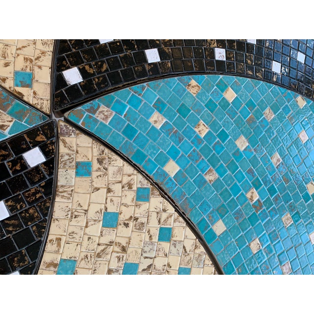 1950s Mid-Century Round Mosaic Tile Modular Coffee Table For Sale - Image 9 of 10
