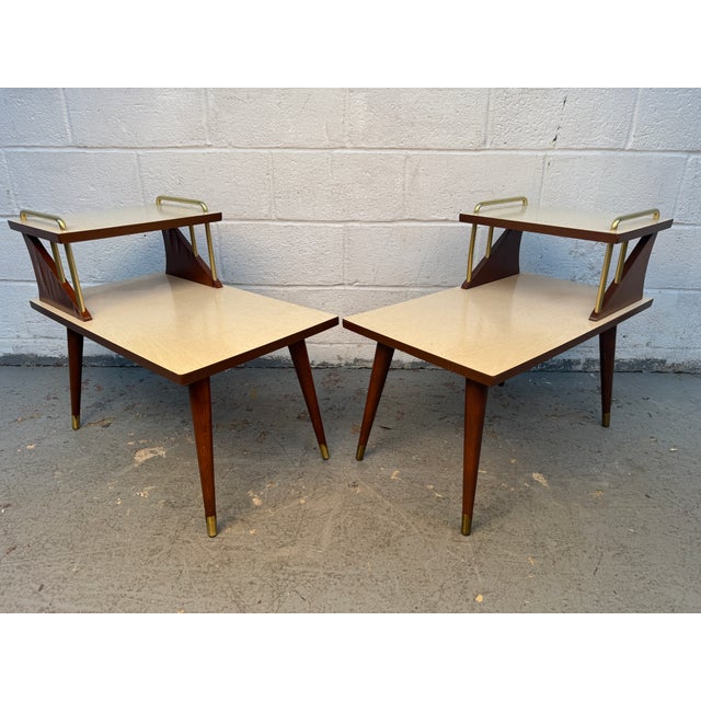 1950s Mid-Century Modern Atomic Tiered Table Set, 3 Pieces For Sale - Image 15 of 18