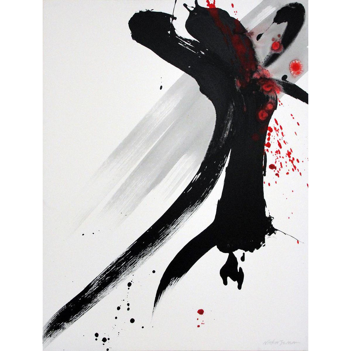 Nakajima Hiroyuki Sho Japanese Modern Art Calligraphy Water Acrylic on