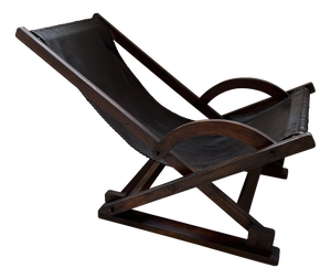 Vintage Leather Sling Chair, 1980s