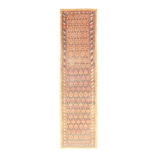 Antique Persian Malayer Runner With Soft Blue and Apricot 3'3 X 13'3 For Sale
