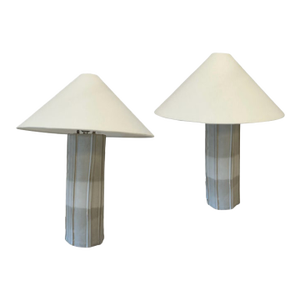 Mid 20th Century Handmade Ceramic Table Lamps by Kaimin Meehan - a Pair