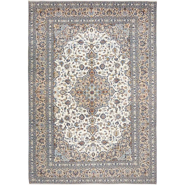 Kashan Rug with Floral Pattern For Sale - Image 3 of 11
