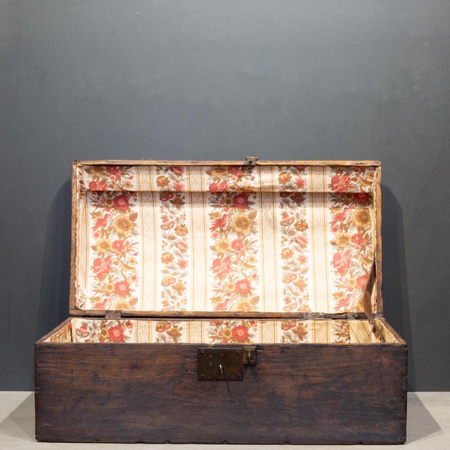 Wood 19th C. European Dome-Top Immigrant Trunk/Storage Chest c.1800s For Sale - Image 7 of 8