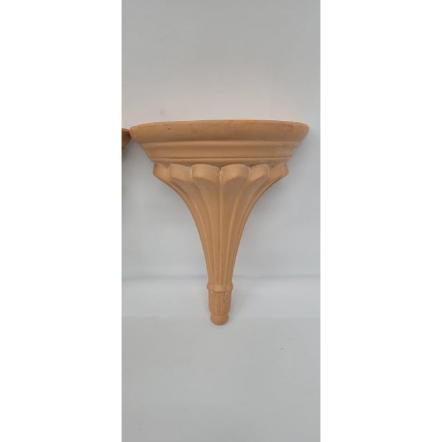 Pair Vintage Clay Wall Sconces Display Shelf Pottery or Terra Cotta In good condition with some wear and scratches, may...