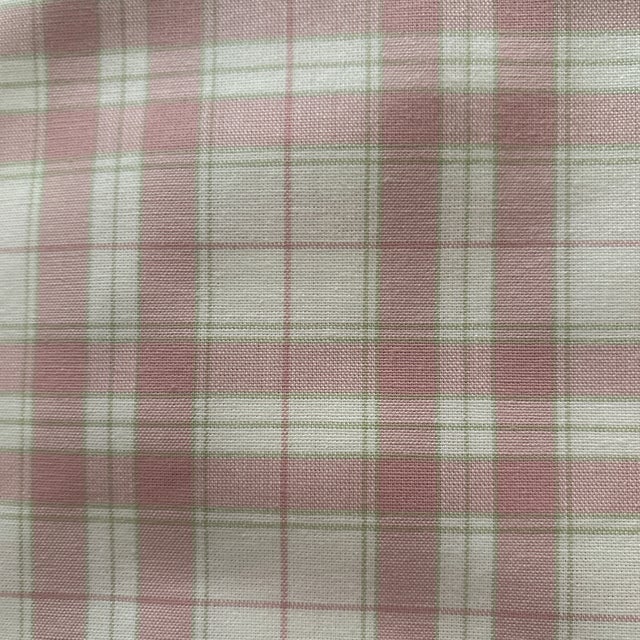 Laura Ashley Pink and Green Plaid Fabric 56” X 100” For Sale - Image 4 of 4