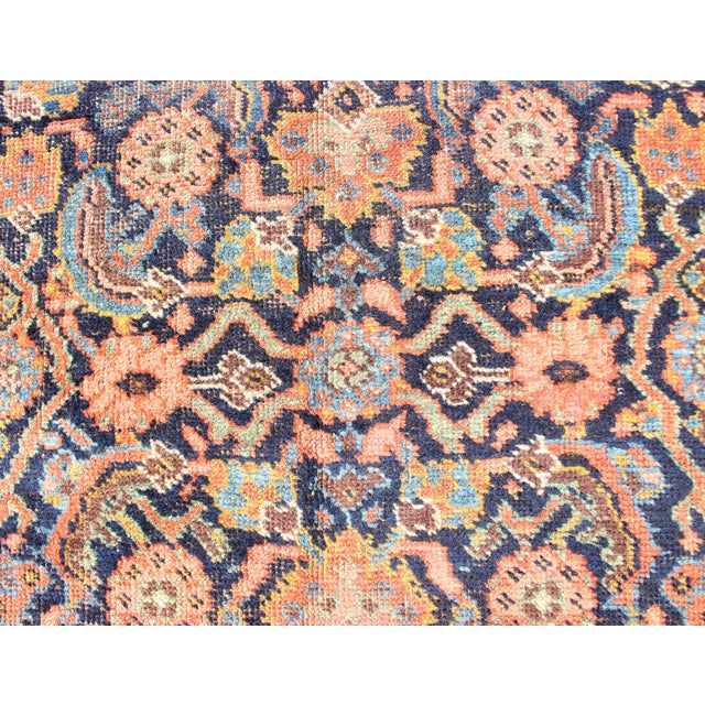 Orange Antique Persian Bidjar Rug With Classic Medallion Pattern in Orange 4'6 X 7'8 For Sale - Image 8 of 13